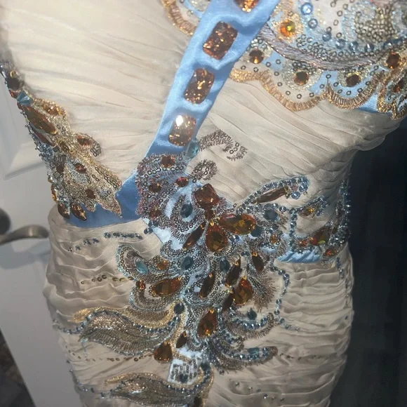 MUSANI GOLD COUTURE  Evening Prom Dress Gown - Picture 8 of 14